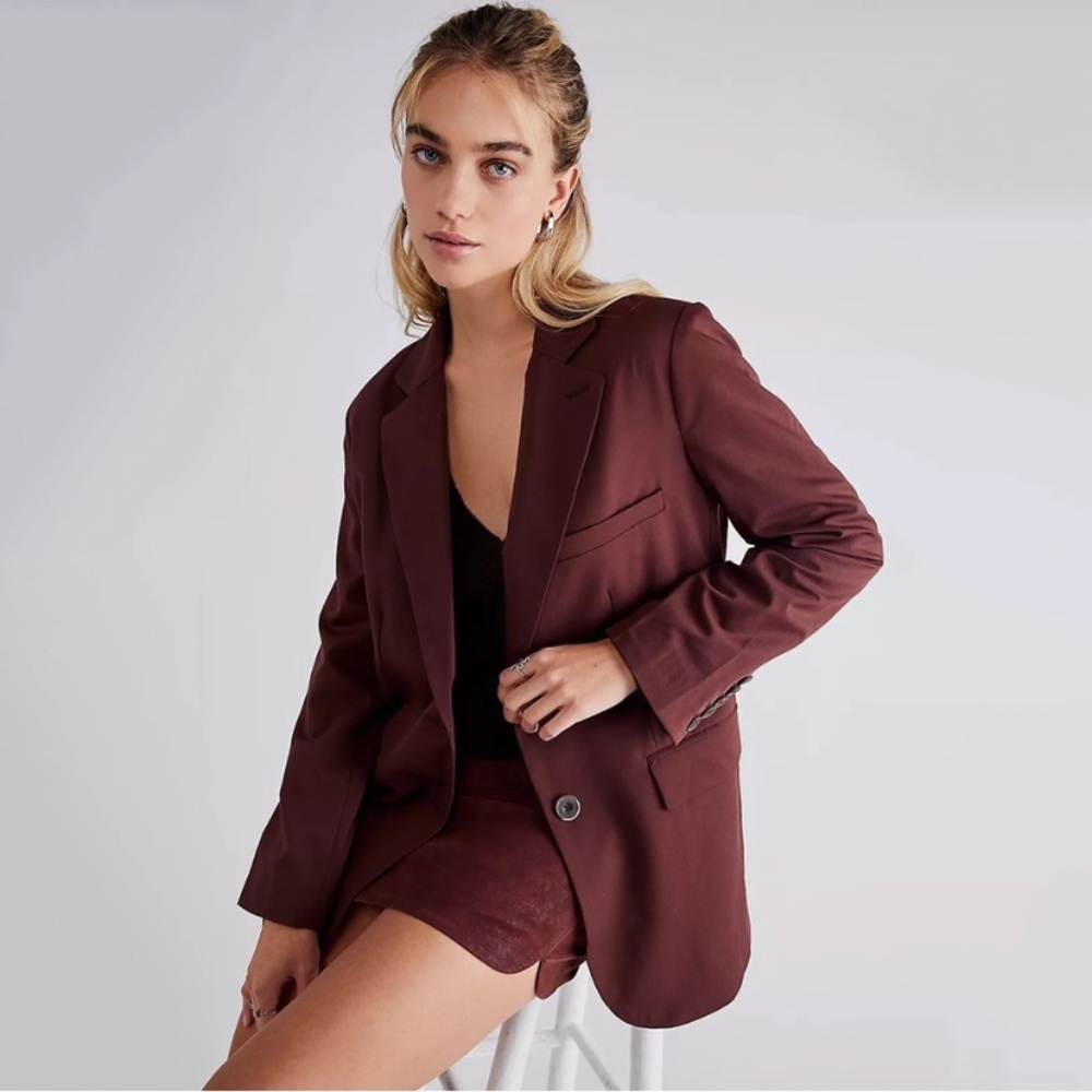 We The Free Jay oversized Blazer Bitter Chocolate